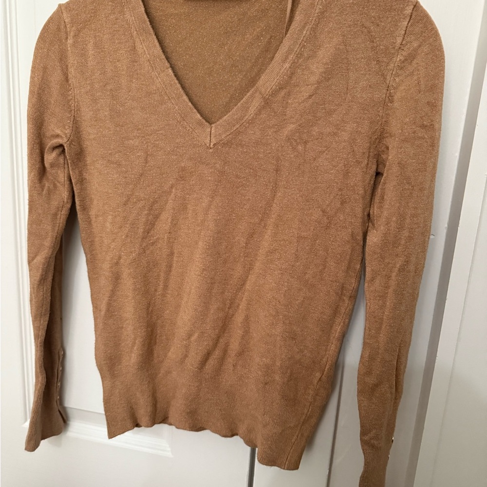 Zara Camel V-Neck Sweater